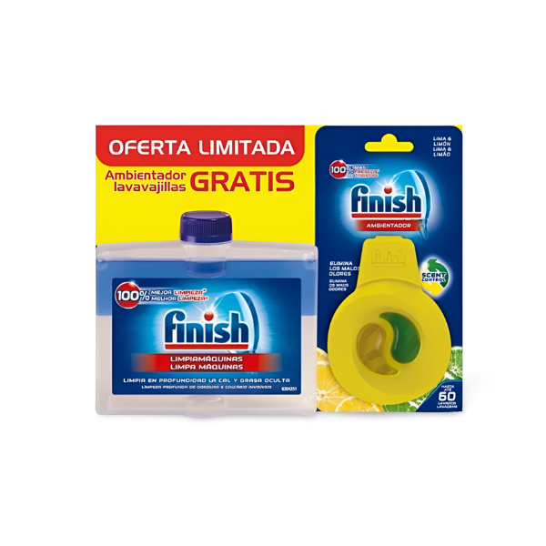 Finish lavavajillas limpia máquinas 250ml + ambientador Limón
